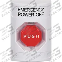 SAFETY TECHNOLOGY INTL Exit Push Button: 4 7/8 in Ht, 3 3/16 in Dp, 3 1/4 in Wd, ADA Compliant (MPN SS2309PO-EN). Key specifications — Color: White; Product Type: Exit Push Button; ADA Compliant: Yes; Brand: SAFETY TECHNOLOGY INTERNATIONAL.