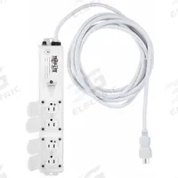 TRIPP LITE Outlet Strip: 4 Outlets, 15 ft Cord Lg, 15 A Current, UL 60601-1, White, 5-15P, 5-15R (MPN PS-415-HGULTRA). Key specifications — Brand: TRIPP LITE; Mounting Style: Keyhole.