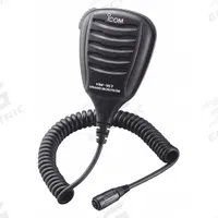 ICOM Speaker Microphone: Fits Icom, For GM1600/M73 Series, 13 in Cord, Push To Talk, Waterproof (MPN HM167). Key specifications — Compatible Radio Series: GM1600; Color: Black; Radio Connector Type: 4-Pin; Brand: ICOM; Manufacturer Part Number: HM167; Push To Talk: Yes.