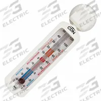 CDN Refrigerator/Freezer Thermometer: Food Safety/Refrigerator/Freezer, Non-Mercuric Column (MPN EFG120). Key specifications — Accuracy: ±2 ° F or ±1 ° C; Brand: CDN; Case Material: Plastic; Display Type: Non-Mercuric Column; Features: Target Range Indication; Lens Material: Shatter Resistant Lens; NSF Certified: Yes; Thermometer Type: Refrigerator/Freezer Thermometer.