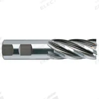 YG-1 Square End Mill: High Speed Steel, TiCN Coated, 6 Flute, 1-1/8" Mill Dia, 2" LOC, 4-1/2" OAL (MPN 04186HC)