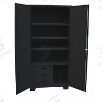 JAMCO Pegboard Cabinet: 60 in x 24 in x 78 in, Swing Handle & Padlock Hasp, 14 ga Panel Thick, Legs (MPN GV260BL). Key specifications — attr62698: Black; attr62736: Welded; attr87895: Legs; attr62693: Assembled; attr62737: Stationary; attr62694: Adjustable; attr62695: Powder Coated; attr62696: Steel.