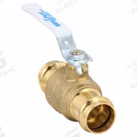 MILWAUKEE VALVE Manual Two-Way Ball Valve: 1 in, Brass, Straight, Press x Press, Full Port Ball Port (MPN UPBA-480B - 100). Key specifications — Brand: MILWAUKEE VALVE; Handle: Locking Lever.