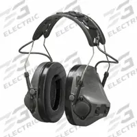 3M Headset: Over the Head, Helmet Mounted Earmuff, 23 dB NRR, Wired, Listen, Gray (MPN MT14H418A-09 GE). Key specifications — Cup Color: Gray; Intrinsically Safe: No; Connection Type: Wired; Two-Way Radio Communication Type - MERCH: Listen; Includes: (2) AAA Alkaline Batteries; Brand: 3M; Foldable: No.