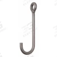 PEERLESS J-Hook: 2,000 lb Working Load Limit, 80 Hook Grade, Alloy Steel, 1 in Material Thick, Plain (MPN JCA100). Key specifications — Color: Silver; Brand: PEERLESS; Visual Indicator Markings: None.