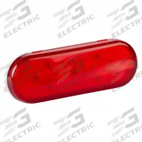 GROTE Stop/Turn/Tail Light: LED, Stop Light, Red, Oval, 2 5/16 in Overall Ht, 6 1/2 in Overall Wd (MPN 54132). Key specifications — Standards: FMVSS 108; Electrical Connection: Male Pin; Brand: GROTE; Installation Type: Permanent; Lens Color: Red; Mount Type: Grommet; Lighting Technology: LED; Light Type: Stop Light.