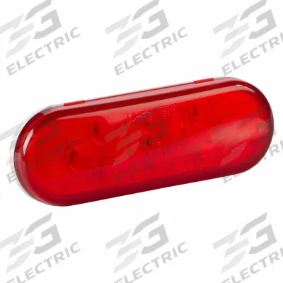 GROTE Stop/Turn/Tail Light: LED, Stop Light, Red, Oval, 2 5/16 in Overall Ht - Stop Lights