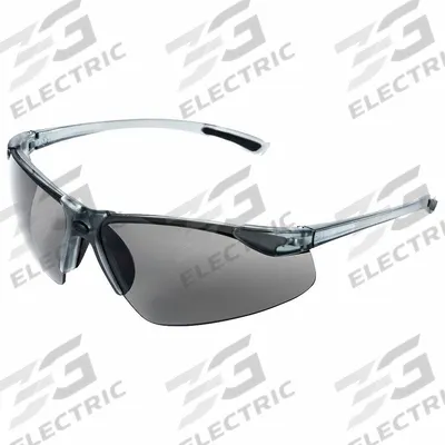 SELLSTROM Safety Glasses: Smoke Lens, Half-Frame, Hard Coat, Vented, Smoke Frame - Padded Comfort-Fit Safety Glasses