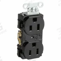 HUBBELL Receptacle: Duplex, 5-15, Black, 125V AC, 15 A, 2 Pole / 3 Wire (MPN BR15BLK)