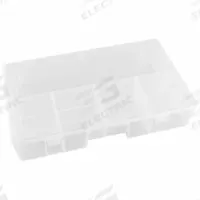 FLAMBEAU Compartment Box: 9 3/4 in x 16 1/2 in x 3 1/4 in, Clear, 9 Compartments, 9 Adj Dividers (MPN T7003). Key specifications — ESD Conductive: Not Electrostatic Discharge Conductive; Color: Clear; Brand: FLAMBEAU; Material: Plastic.