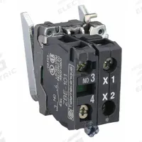 SCHNEIDER ELECTRIC Lamp Module and Contact Block: 22 mm Panel Mounting Size, 1NO, Incandescent (MPN ZB4BW061). Key specifications — Brand: SCHNEIDER; Compatible with Series: XB4; Includes Bulb: No Bulb Included; Lamp Module Voltage: ≤ 250V AC/DC.