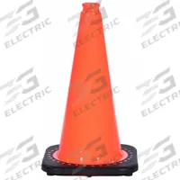 Traffic Cone: MUTCD/NCHRP-350, 18 in Cone Ht, Orange, Non-Reflective, PVC, Blank, 3 lb Base Wt (MPN RS45015C). Key specifications — Base Color: Black; Brand: APPROVED VENDOR; Cone Material: PVC; Legend: Blank; Includes: Grip Top.