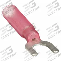 GRAINGER Fork Terminals: Red, Heat Shrink, #6 Stud Size, 22 AWG – 16 AWG Wire Range, Std Fork, 600 V (MPN 5UGJ7). Key specifications — Manufacturer Part Number: 5UGJ7; Brand: GRAINGER.