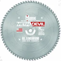 MORSE Circular Saw Blade: 10 in Blade Dia., 72 Teeth, 0.09 in Cut Wd, 5/8 in Arbor Size, Carbide (MPN 102773-WWG). Key specifications — attr1116119: MORSE; attr1145631: Non-Ferrous Metals.