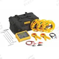 FLUKE Earth Ground Tester Kit: 0.02 ohm to 20 kiloohm, CAT II 300V, IP40/IP56, Digital, 48V AC, USB (MPN FLUKE-1623-2 KIT). Key specifications — IP Rating: IP56; Test Current: >50 mA; Test Voltage: 48V AC; Brand: FLUKE.
