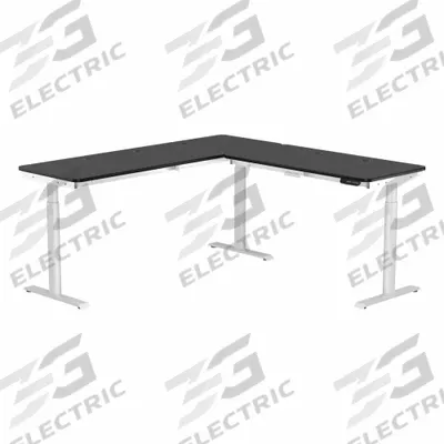 VERSADESK Standing Desk: Black, Wood, 72 in Overall Wd, 72 in Overall Dp - Electric Adjustable-Height Desks