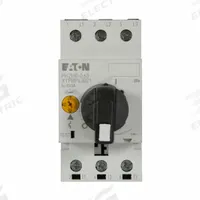 EATON Manual Motor Protector: Non-Reversing, 3 Poles, 1.6 A, Thermal Protection, Selector Switch (MPN XTPR1P6BC1). Key specifications — Maximum Voltage Rating: 600V AC; Brand: EATON; Thermal Units Required: None (Starter Includes Integrated Thermal Units); Frame Size (Width): 45mm (B Frame).