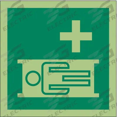 IMO (International Maritime Organization) Safety Sign: Vinyl, Adhesive Sign Mounting - Square Stretcher Symbol Signs