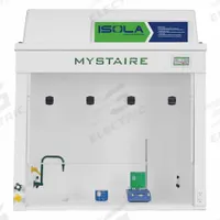 MYSTAIRE Filtered Workstation: Isola® EDGE, 72 in Overall Wd, 53 in Overall Ht, 28 in Overall Dp (MPN MY-ISL72P2). Key specifications — Assembly: Fully Assembled; Brand: MYSTAIRE; Base/Stand Included: Yes; Blower Included: Yes; Work Surface Included: Yes.