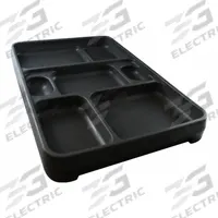 ROCK Food Tray: 14 1/4 in Overall Lg, 9 1/2 in Overall Wd, Dark Gray, 7 Compartments, Gray (MPN 2000DG). Key specifications — Brand: ROCK; Color: Dark Gray; NSF Certified: No.