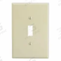 LEVITON Wall Plate: Toggle, 1 Gang, Ivory, Jumbo Size (MPN 86101). Key specifications — Brand: LEVITON; Material: Plastic.