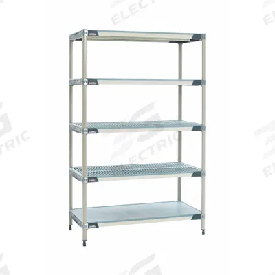 METRO Industrial Shelving Starter: 24 in x 24 in, 74 in Overall Ht, 5 Shelves - Harsh-Environment Antimicrobial Stationary Plastic Shelving