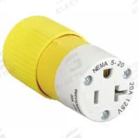 BRYANT Straight Blade Connector: 5-20R, 125V AC, 20 A, 2 Pole, 3 Wire, Yellow (MPN BRY5369NCSY)