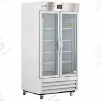AMERICAN BIOTECH SUPPLY Lab Refrigerator: 36 cu ft, Upright, 1°C to 10°C, 34 3/4 in Overall Dp, Temp (MPN ABT-HC-LP-36). Key specifications — Door Opening Style: Right; Color: White; Alarm Type: Temperature; Manufacturer Part Number: ABT-HC-LP-36; Brand: AMERICAN BIOTECH SUPPLY; Product Type: Lab Refrigerator; Door Type: Swing Glass; Refrigerant Type: R-290.