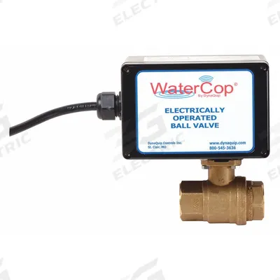 WATERCOP Electrically Actuated Two-Way Ball Valve: 1 in, Brass, 12V DC, FNPT x FNPT - Brass Electrically-Actuated Ball Valves