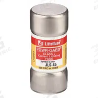 LITTELFUSE Fuse: JLS Series, Class J, Cylindrical Body, Fast-Acting, 45 A, 600 V AC, Non-Indicating (MPN JLS045). Key specifications — attr1287274: JLS; attr211200: LITTELFUSE.