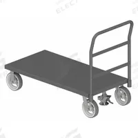 APPROVED VENDOR Platform Truck: 1,200 lb, 48 in L x 24 in W x 11 3/8 in H Deck, Solid, 12 ga Deck (MPN EPTFL24488PN95). Key specifications — Side Panel Type: No Side Panels; Brand: APPROVED VENDOR; Color: Gray; Caster/Wheel Configuration: (2) Swivel.