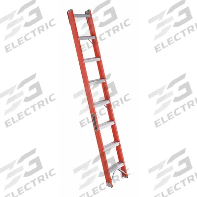 LOUISVILLE LADDER Straight Ladder: 8 ft Ladder Size, Fiberglass, 300 lb Load Capacity - Non-Conductive Fiberglass Straight Ladders