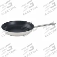 VULCANO Fry Pan: Non-Stick, 9 1/2 in Top Dia, Stainless Steel, Silver, Stainless Steel, Quan Tanium (MPN 8478-60/24A). Key specifications — Brand: VULCANO; Handle Color: Silver; NSF Certified: No; Product Type: Fry Pan; Body Color: Silver; Handle Material: Stainless Steel; Body Material: Stainless Steel; Handle Type: Riveted.