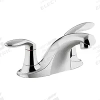KOHLER Low Arc Bathroom Faucet: Coralais®, Metal, Polished Chrome Finish, 0.5 gpm Flow Rate, Arc (MPN K-15243-4RA-CP). Key specifications — Includes: Grid Drain With Tailpiece; Brand: KOHLER; Series: Coralais®.