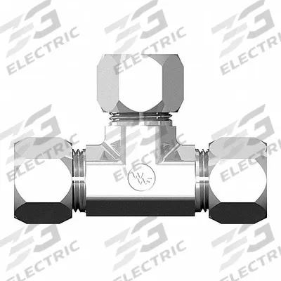 WEATHERHEAD Compression Tee Fitting: 3/4 in OD x 3/4 in OD x 3/4 in OD Size - Flareless Bite-Type Steel Compression Fittings