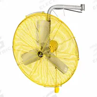 JAN FAN Mounted Fan: 24 in Blade Dia, 115 V, 1/4 hp Motor HP, Ceiling/Floor/Wall Mount, Bracket (MPN JF-BMF24-DCS-Y). Key specifications — Brand: JAN FAN; Voltage: 115 V; Number of Speeds: 2; Fan Mounting Location: Floor; Oscillation: Non-Oscillating; Mounting Type: Bracket.