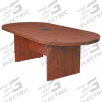 REGENCY Conference Table: Racetrack Oval, Laminate, Cherry, 95 in Overall Lg, 43 in Overall Wd, Wood (MPN LCTRT9543CH). Key specifications — attr987891: Slab Leg; attr987894: Laminate; attr987867: PVC; attr987857: REGENCY; attr987872: Wood.