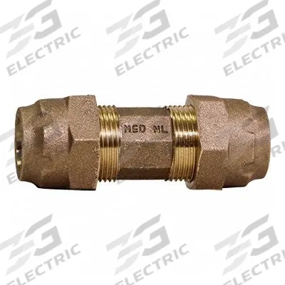 A.Y. MCDONALD Compression Fitting Coupling: 1 in OD x 1 in OD Fitting Size - Brass Compression Fittings for Waterworks