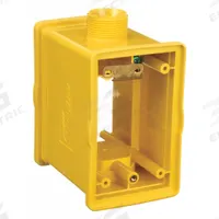 HUBBELL WIRING DEVICE-KELLEMS Portable Outlet Box: Portable Outlet Box, 1 Gangs, 1/3R, Yellow (MPN HBLPOB1). Key specifications — Color: Yellow; Brand: HUBBELL WIRING DEVICE-KELLEMS.