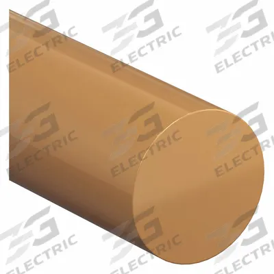 PAI Rod: 1 1/4 in Dia, 12 in Lg, Opaque, Brown/Yellow, 20,000 psi Tensile Strength - Electrically Insulating PAI Rods & Discs