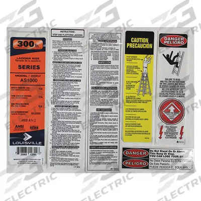LOUISVILLE Label Kit: For 36Y375/36Y376/36Y377/36Y379/36Y380/36Y381/36Y382 - Material Handling Parts