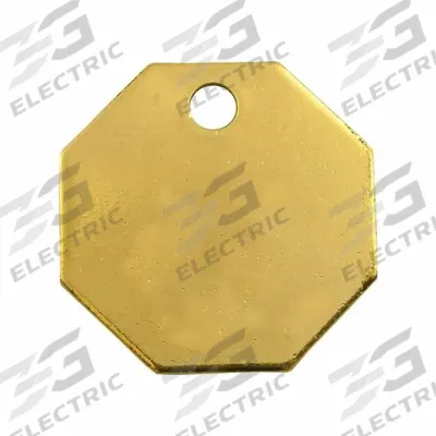 C.H. HANSON Blank Tag: Brass, Brass, 0.04 in Thick, Octagon, 1 1/2 in x 1 1/2 in - General Purpose Blank Valve Tags