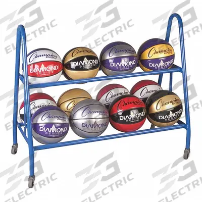 CHAMPION SPORTS Ball Rack: 38 in Overall Lg, 17 1/2 in Overall Wd, 35 3/4 in Overall Ht - Equipment Racks