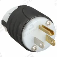 LEGRAND Straight Blade Plug: 5-15P, 125V AC, 15 A, 2 Pole, 3 Blade, Black/White (MPN PS5266XGCM)