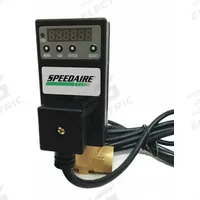 SPEEDAIRE Timed Electric Auto Drain Valve: 1/4 in NPT Pipe, 1/4 in Drain, 38 gpm, 115 V (MPN 53RG49). Key specifications — attr294755: SPEEDAIRE; attr292031: 0.5 sec to 10 sec.