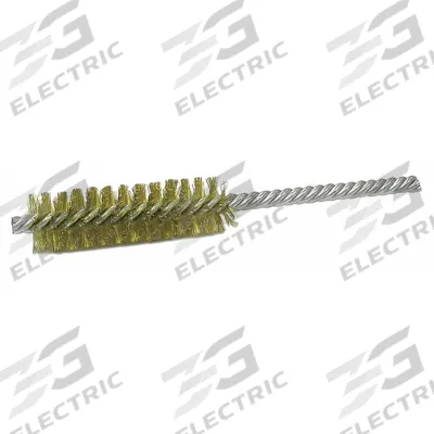 WEILER Double Spiral Tube Brush: Double Stem, Brass, 1/2 in Dia, 0.006 in Fill Dia - Heavy-Cleaning Brushes for Soft Metals