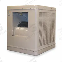 ESSICK AIR Ducted Evaporative Cooler: 1,200 sq ft, 34 1/2 in x 34 1/8 in x 34 1/8 in, 2 in Pad Thick (MPN 2YAE4-2HTK9). Key specifications — Brand: ESSICK AIR; Evaporative Cooler Voltage: 115V AC; Includes Drive Package: Drive Package Included; Drive Package Installation: Assembly Required.