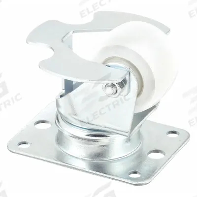 APPROVED VENDOR Plate Caster: 2 1/4 in Wheel Dia., 1 3/8 in Wheel Wd, 3 15/16 in Mounting Ht - Inverted-Mount Plate Casters with Foot Guard