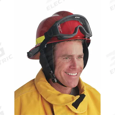 BULLARD Fire Helmet: Red, Modern Rear Brim, Chin Strap