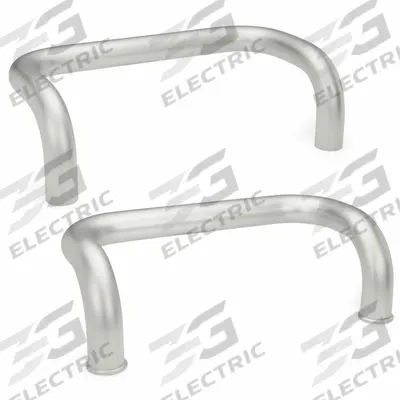 JW WINCO Pull Handle: Threaded Holes, Stainless Steel, Silver, 1.1 in - Load-Rated Offset Pull Handles
